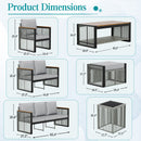 EROMMY 6 Seats Modern Outdoor Conversation Set Sectional Sofa with Coffee Table, Grey-Erommy